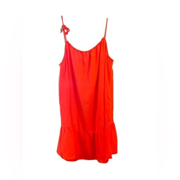 Line & Dot Neon Orange Shoulder Tie Lennon Dress - Picture 8 of 15